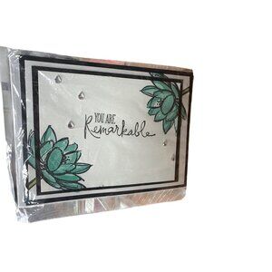 Handmade Watercolor Succulent Inspirational Greeting Card You Are Remarkable